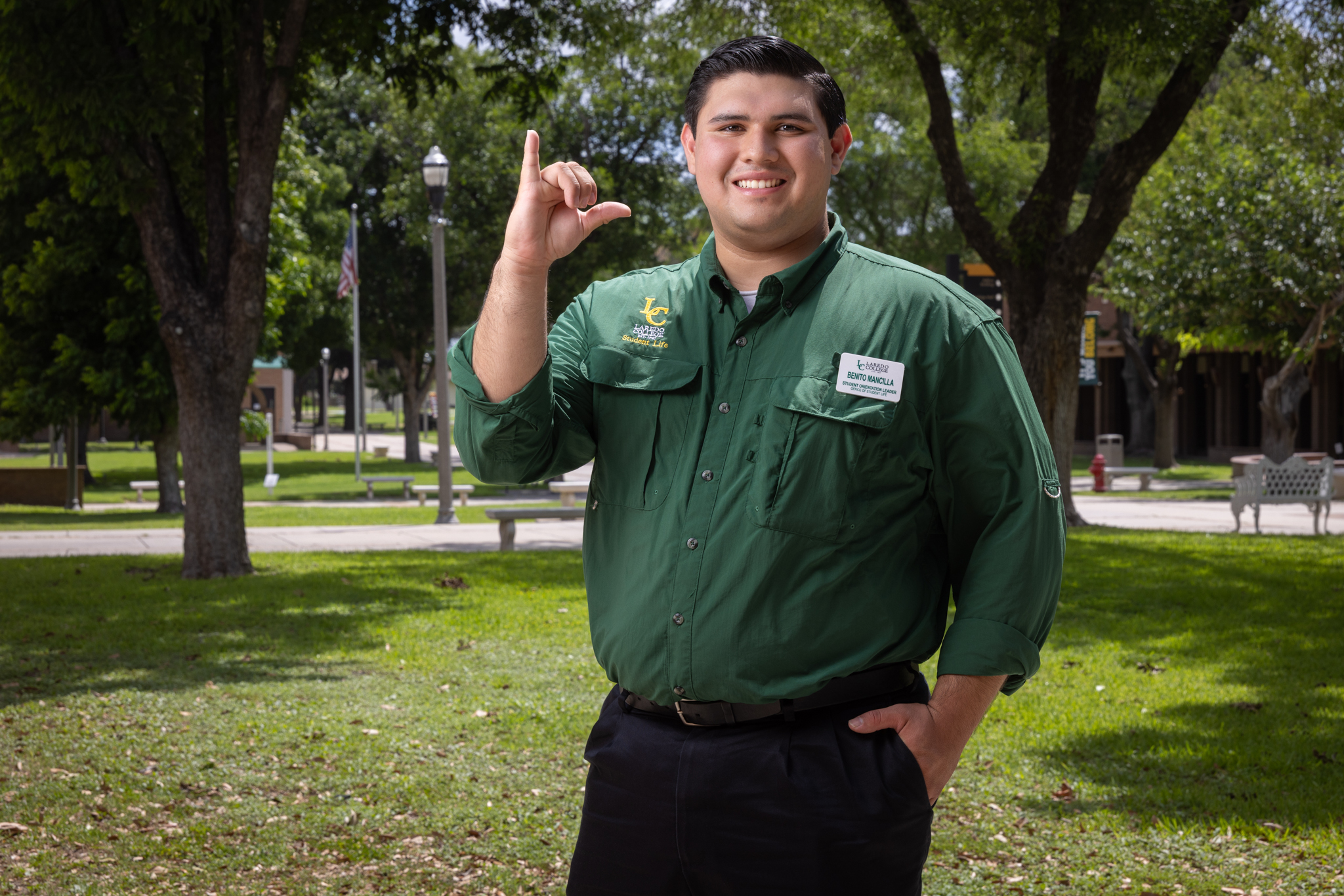 OL1, Picture shows a student Orientation Leader